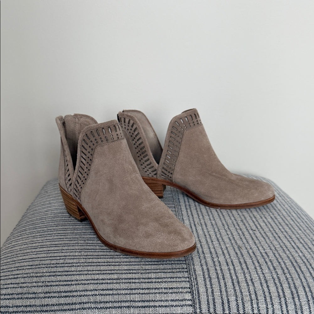 Vince Camuto Taupe Phelina Ankle Booties